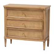 bali & pari Karmel Chest - 3-Drawer Storage Chest with Curved Front and Tapered Legs for Bedroom